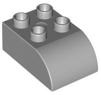 Lego® Duplo® kostka sv. šedá zaoblená 3x2